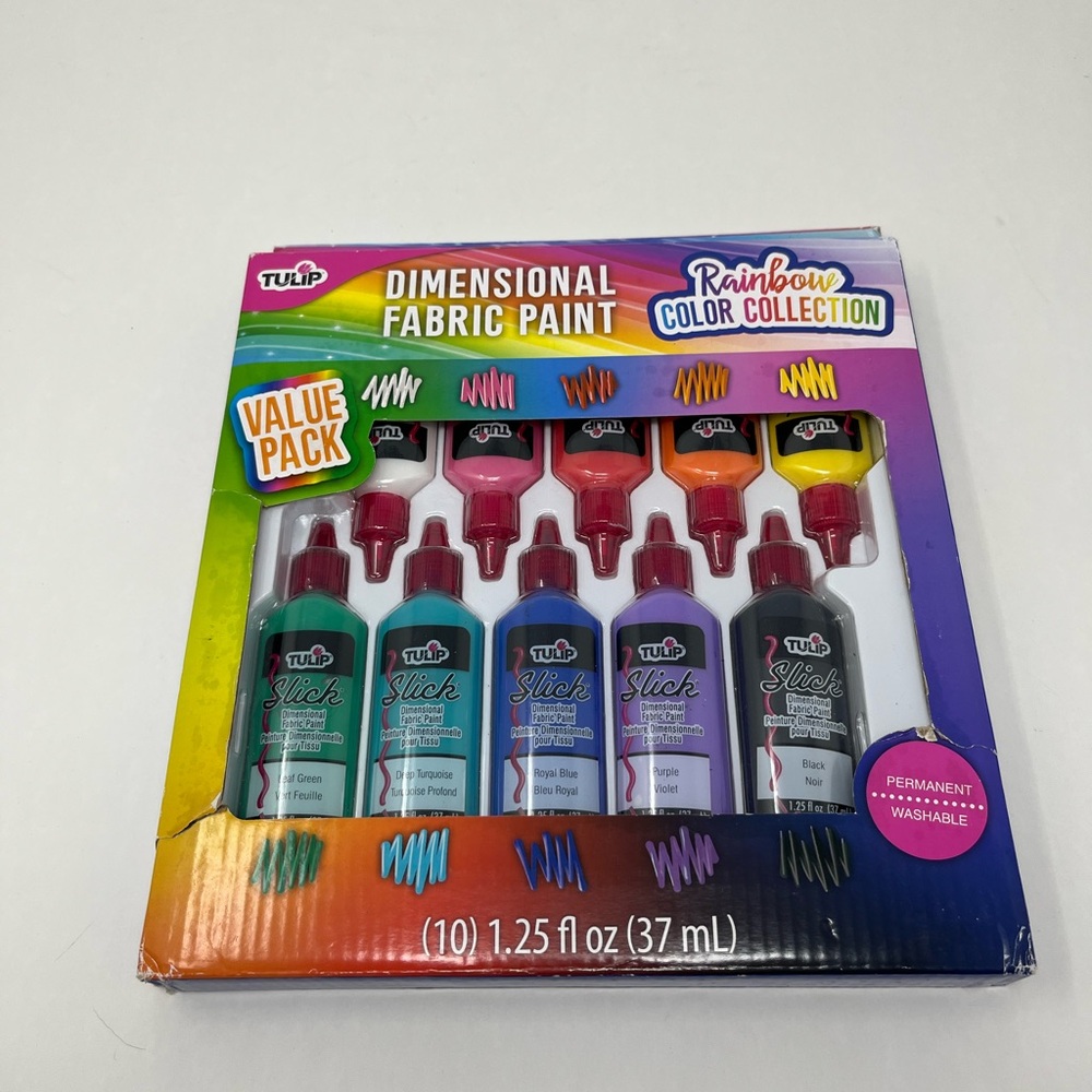 $32 MRSP | Tulip - Rainbow Colors Collection Dimensional Fabric Paints | 10 pc